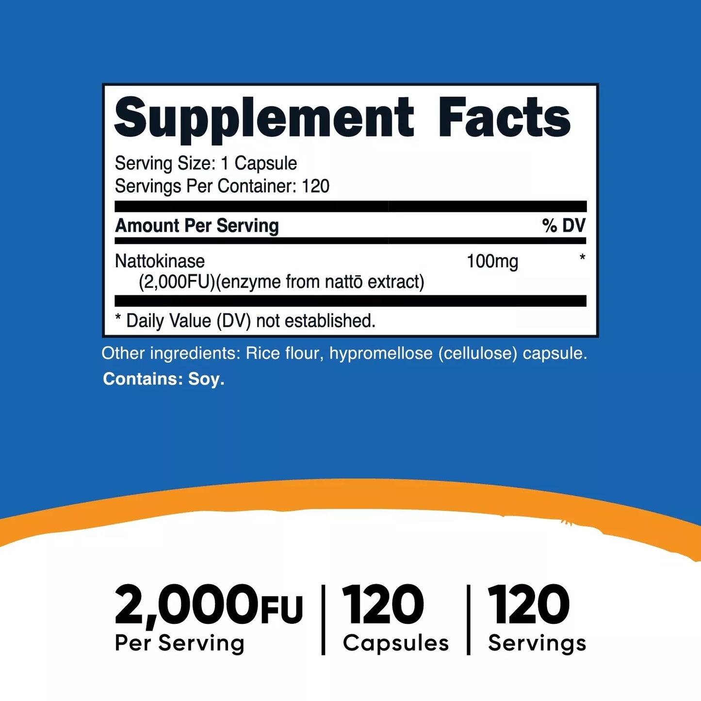 Nutricost Nattokinase 2000FU – 120 kapsułek | Bez GMO, bezglutenowe, wegetariańskie | USA