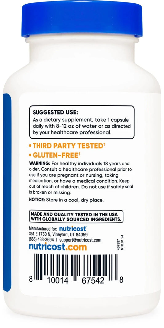 Nutricost DIM 300mg + BioPerine – 120 kapsułek | Równowaga hormonalna | Bez GMO i glutenu