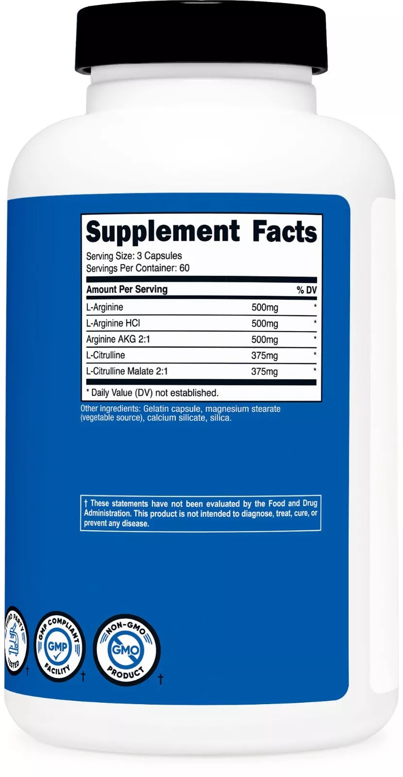 Nutricost Nitric Oxide Booster 750 mg, 180 kapsułek, 60 porcji