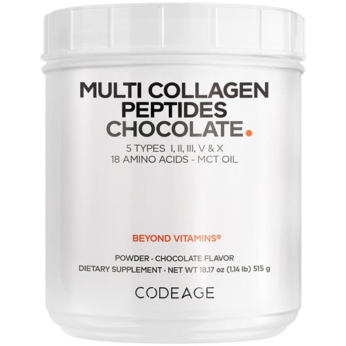 Codeage Keto Collagen – Czekoladowy proszek kolagenowy z MCT • 5 typów kolagenu • Wspiera skórę, stawy i energię • Bez glutenu i nabiału • 30 porcji