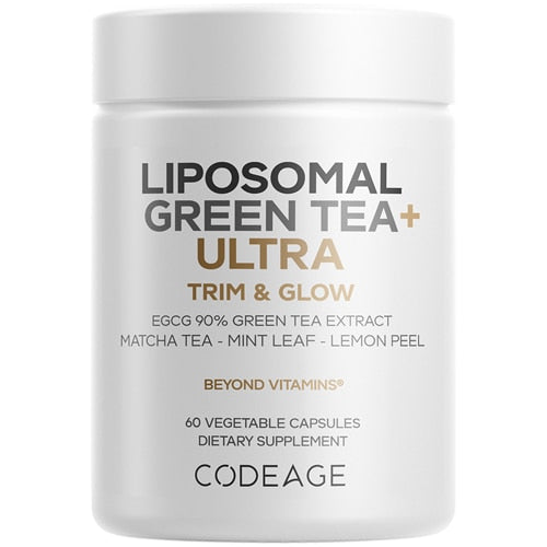 Liposomal Green Tea+ Ultra | Green Tea EGCG 90% | Matcha + Mint + Lemon | 60 capsules | 1-month treatment | Vegan, GMO-free
