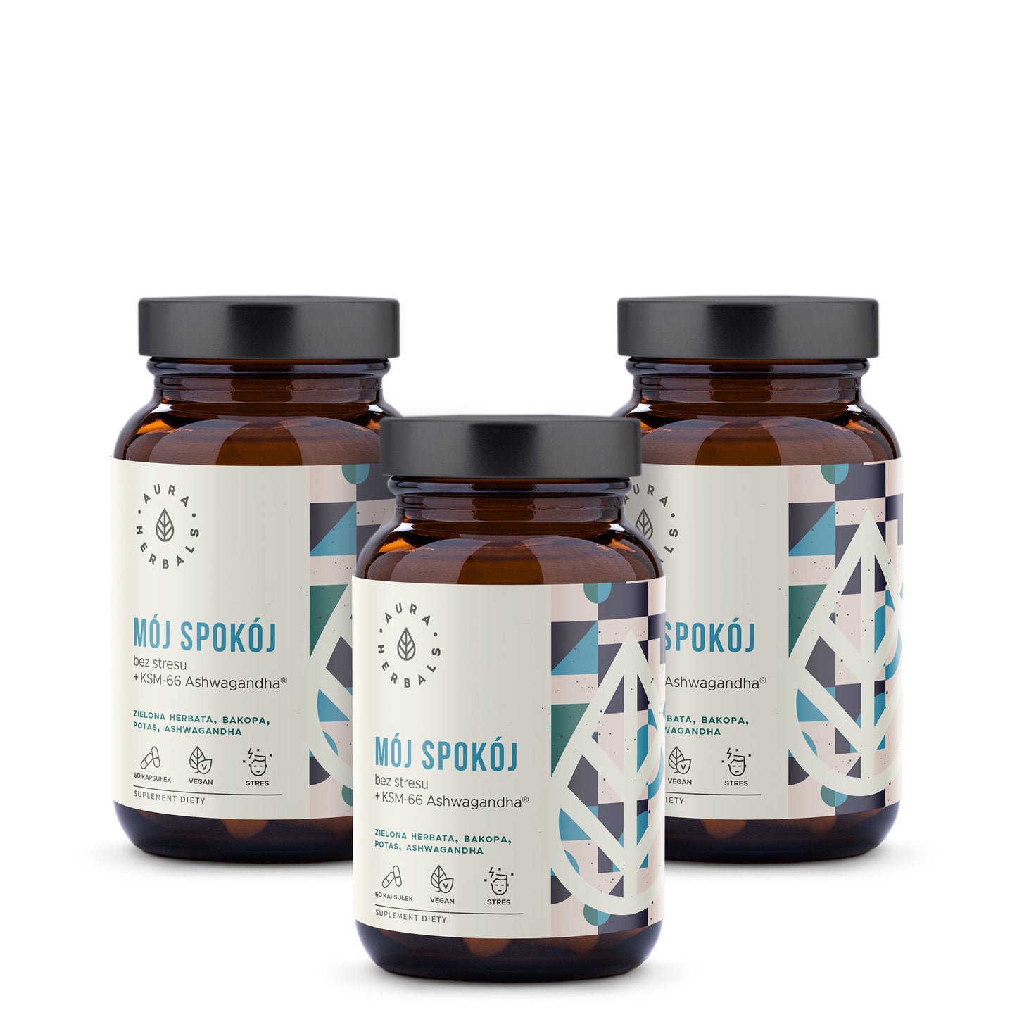 Bez stresu z markową KSM-66 Ashwagandha®  Zestaw Mój Spokój na 3 miesiące