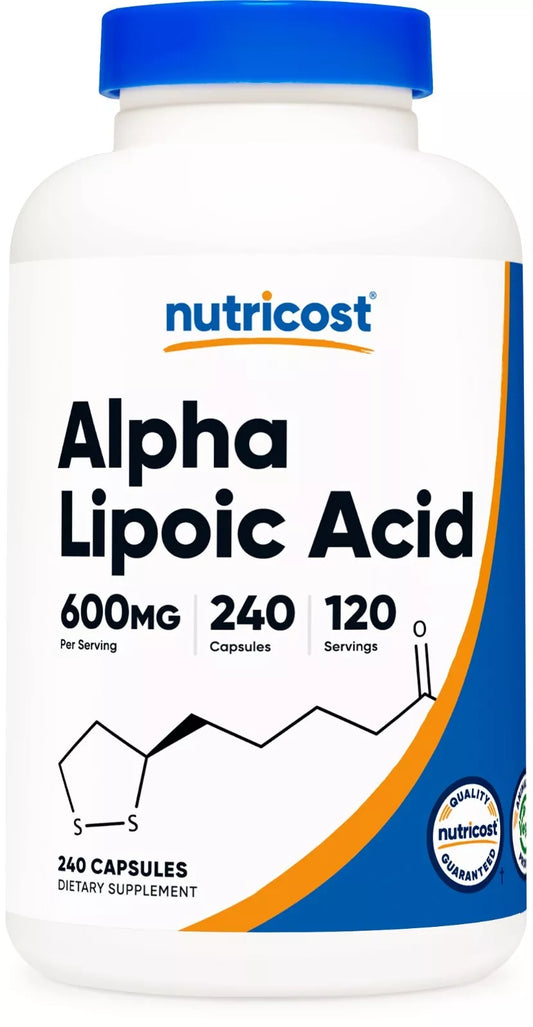 Nutricost Alpha Lipoic Acid 600mg – 240 Capsules | Strong Antioxidant | GMO-free, Gluten-free