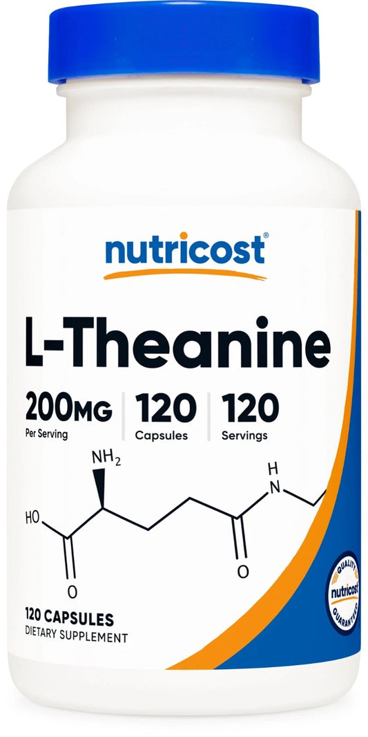Nutricost L-Theanine 200mg – 120 capsules | Natural relaxation | GMO-free, gluten-free