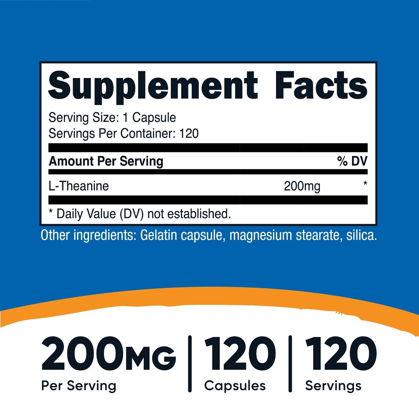 Nutricost L-Theanine 200mg – 120 kapsułek | Naturalny relaks | Bez GMO, bez glutenu