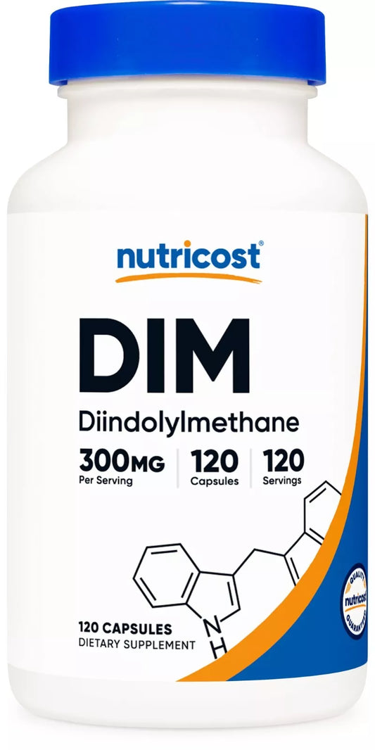 Nutricost DIM 300mg + BioPerine – 120 capsules | Hormonal Balance | GMO and Gluten Free