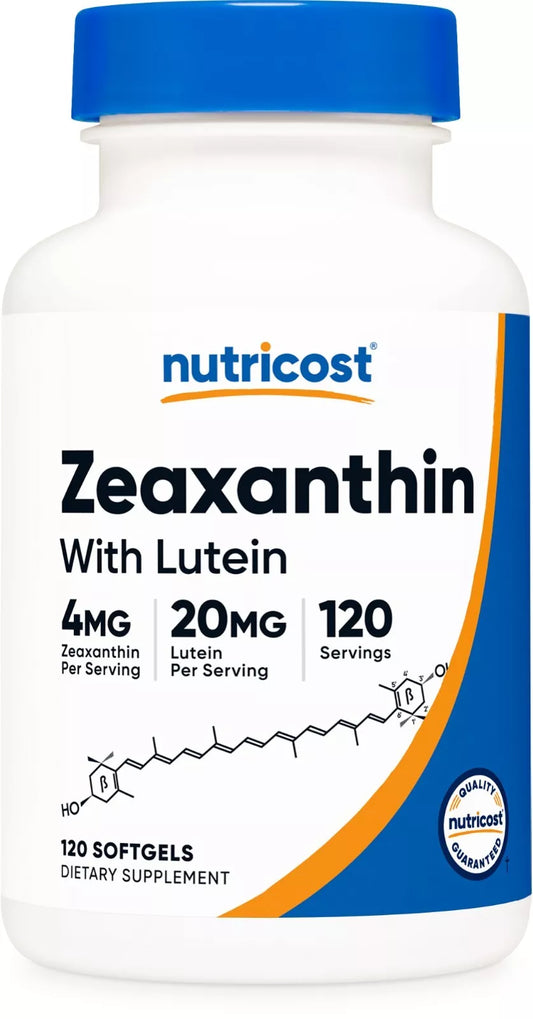 Nutricost Zeaxanthin + Lutein 20mg – 120 capsules | GMO-free, gluten-free, vegan