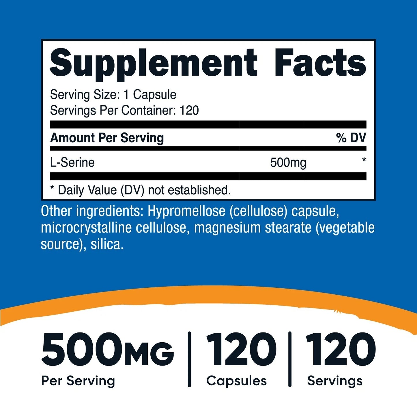 Nutricost L-Serine 500mg – 120 kapsułek | Aminokwas | Bez GMO i glutenu
