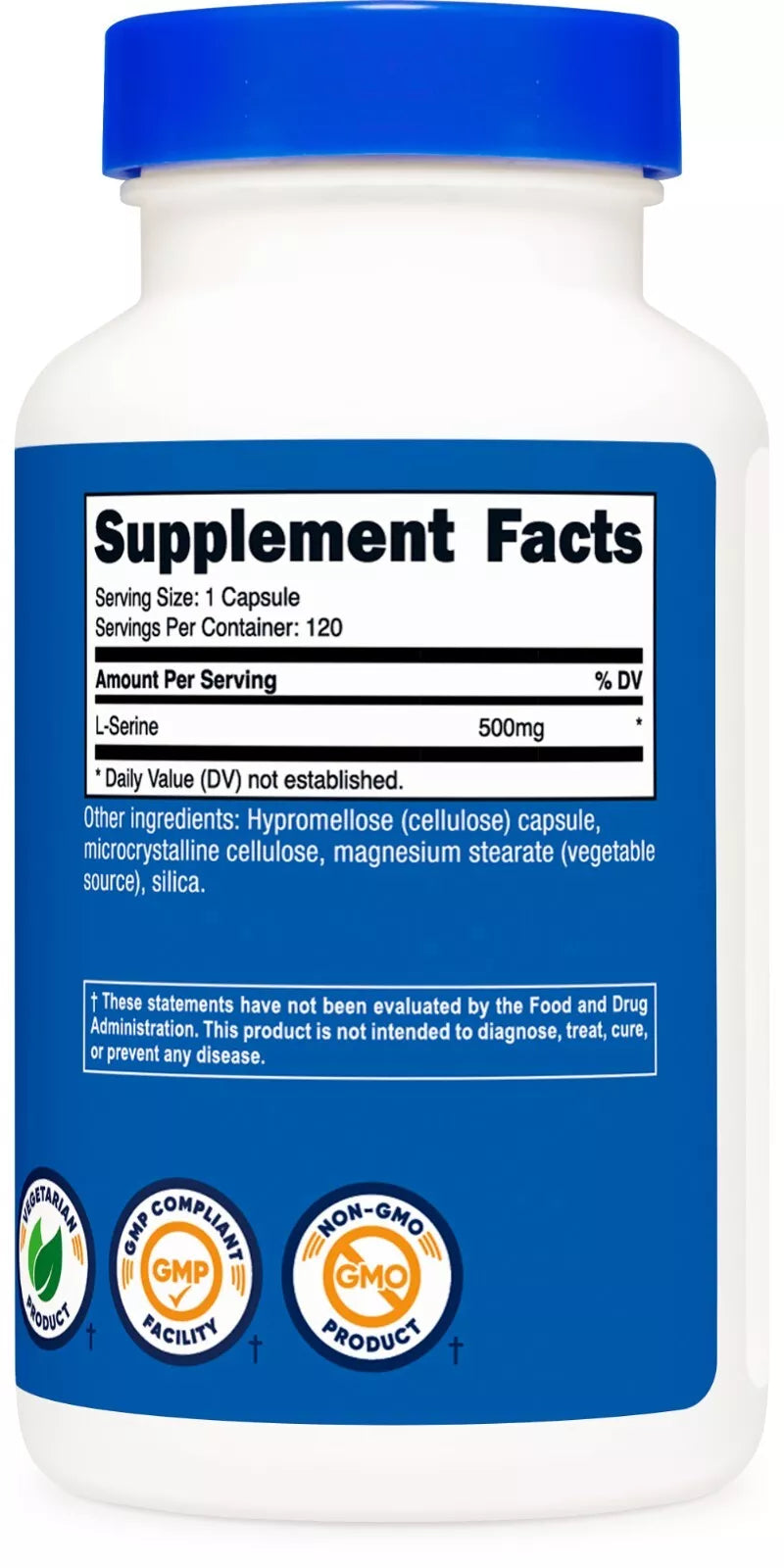Nutricost L-Serine 500mg – 120 kapsułek | Aminokwas | Bez GMO i glutenu