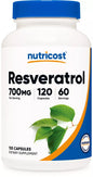 Nutricost Resveratrol 700mg – 120 kapsułek | Wegański, bez GMO, bezglutenowy